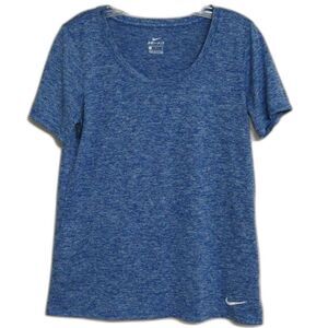 Nike Womens Sz Medium Dry Legend Short Sleeve Top Heather Blue